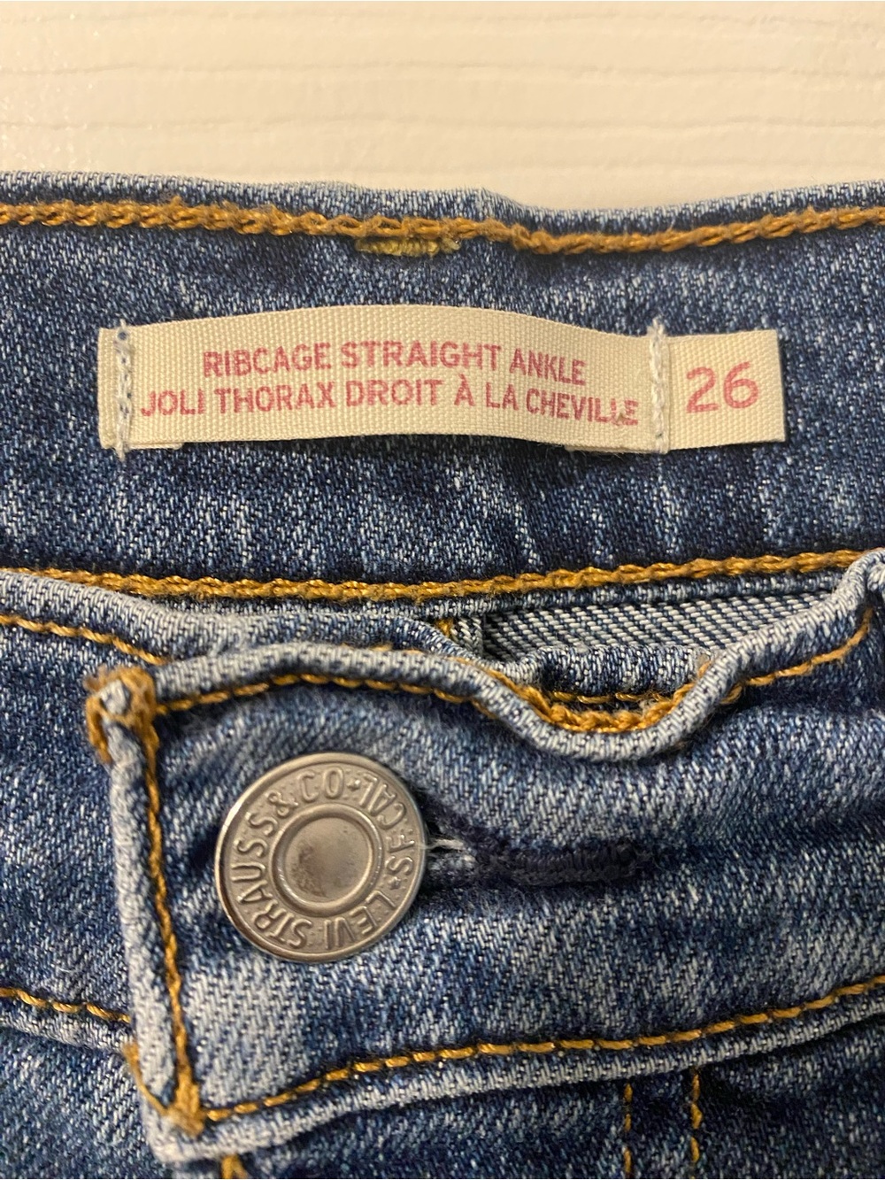 Levi’s Ribcage Straight Ankle High Rise Jeans Size 26 - Picture 6 of 12